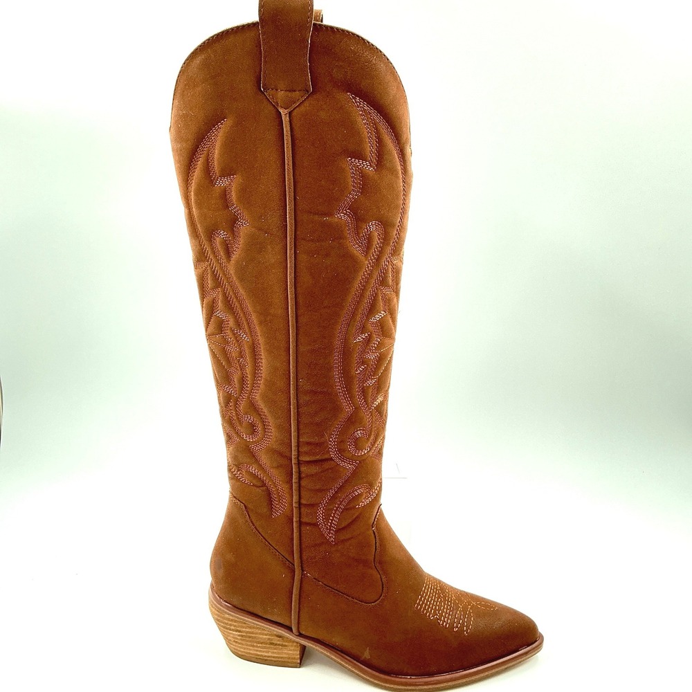 MIA Size 9 Western Boots Cognac Embroidered Tall Cowboy NEW Womens MSRP $100